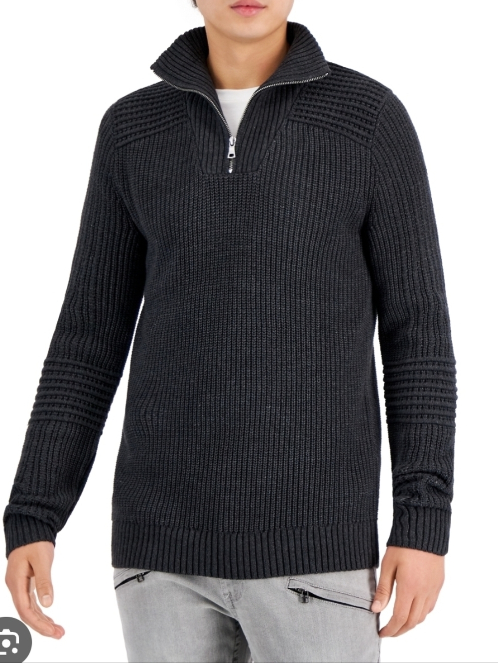 Nwt! I.N.C. International Concepts Men's Gray Matthew Quarter-Zip Sweater Sz XL